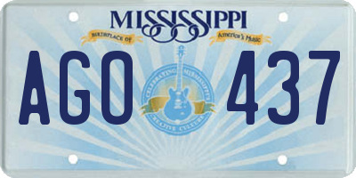 MS license plate AGO437