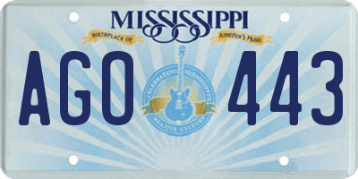 MS license plate AGO443