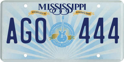 MS license plate AGO444