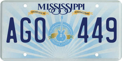 MS license plate AGO449