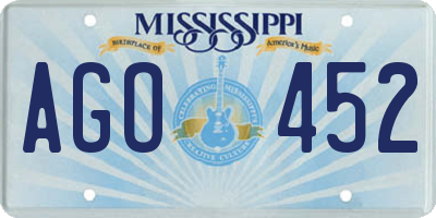 MS license plate AGO452