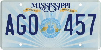 MS license plate AGO457