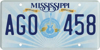 MS license plate AGO458