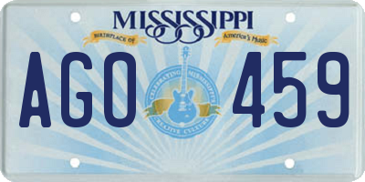 MS license plate AGO459