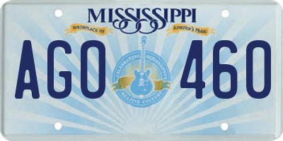 MS license plate AGO460