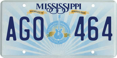 MS license plate AGO464