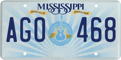 MS license plate AGO468