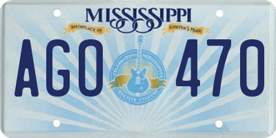 MS license plate AGO470