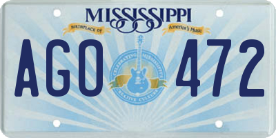 MS license plate AGO472