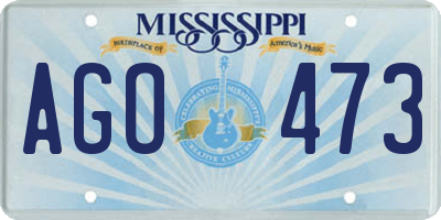 MS license plate AGO473