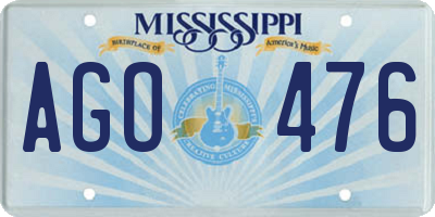 MS license plate AGO476