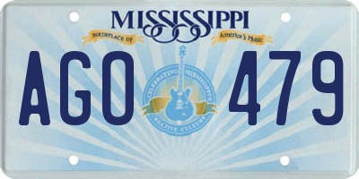MS license plate AGO479