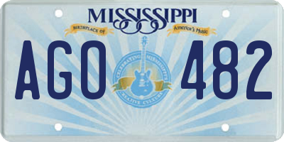 MS license plate AGO482
