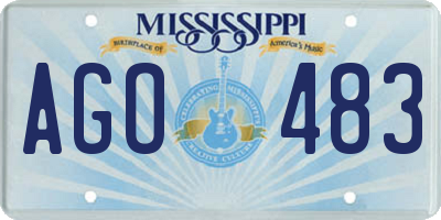MS license plate AGO483
