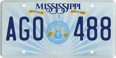 MS license plate AGO488