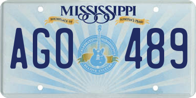 MS license plate AGO489
