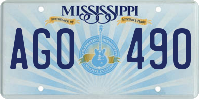 MS license plate AGO490