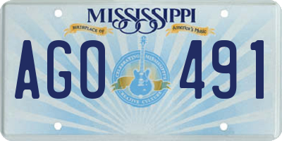 MS license plate AGO491