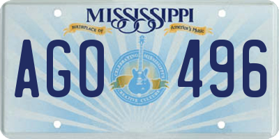 MS license plate AGO496