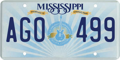 MS license plate AGO499