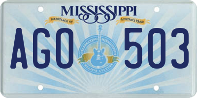 MS license plate AGO503