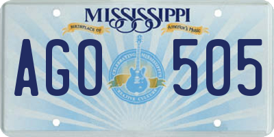 MS license plate AGO505