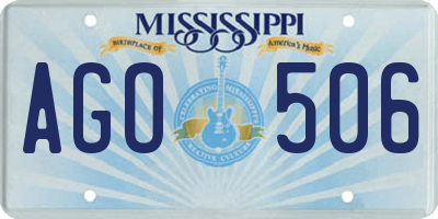 MS license plate AGO506