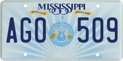 MS license plate AGO509