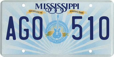 MS license plate AGO510