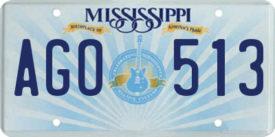 MS license plate AGO513