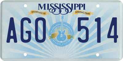 MS license plate AGO514