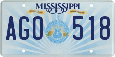 MS license plate AGO518