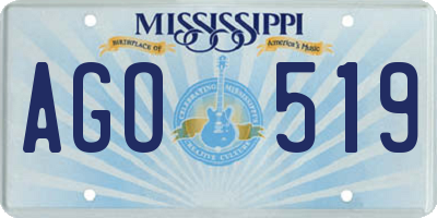 MS license plate AGO519