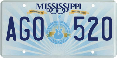 MS license plate AGO520