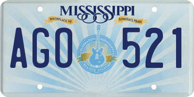 MS license plate AGO521