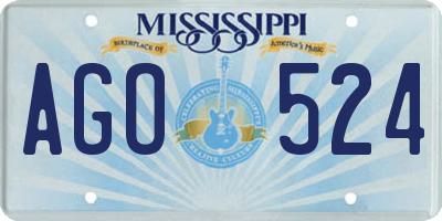 MS license plate AGO524