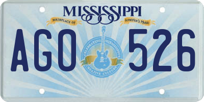 MS license plate AGO526