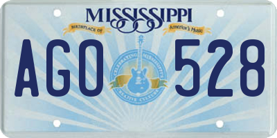 MS license plate AGO528