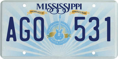 MS license plate AGO531