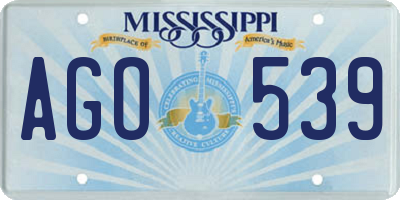 MS license plate AGO539