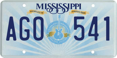 MS license plate AGO541