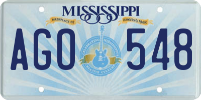 MS license plate AGO548