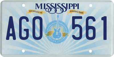 MS license plate AGO561