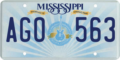 MS license plate AGO563