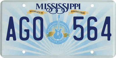 MS license plate AGO564