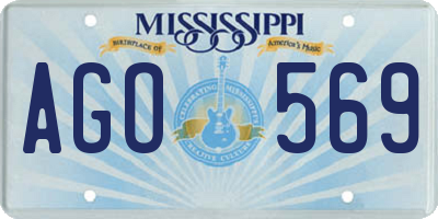 MS license plate AGO569