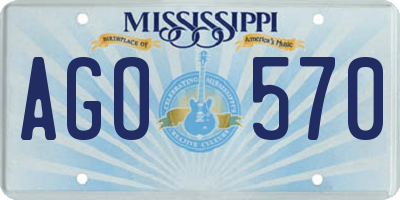 MS license plate AGO570