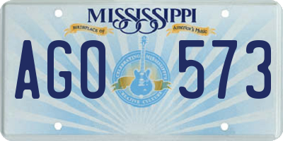 MS license plate AGO573