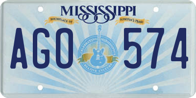 MS license plate AGO574