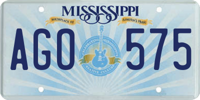 MS license plate AGO575